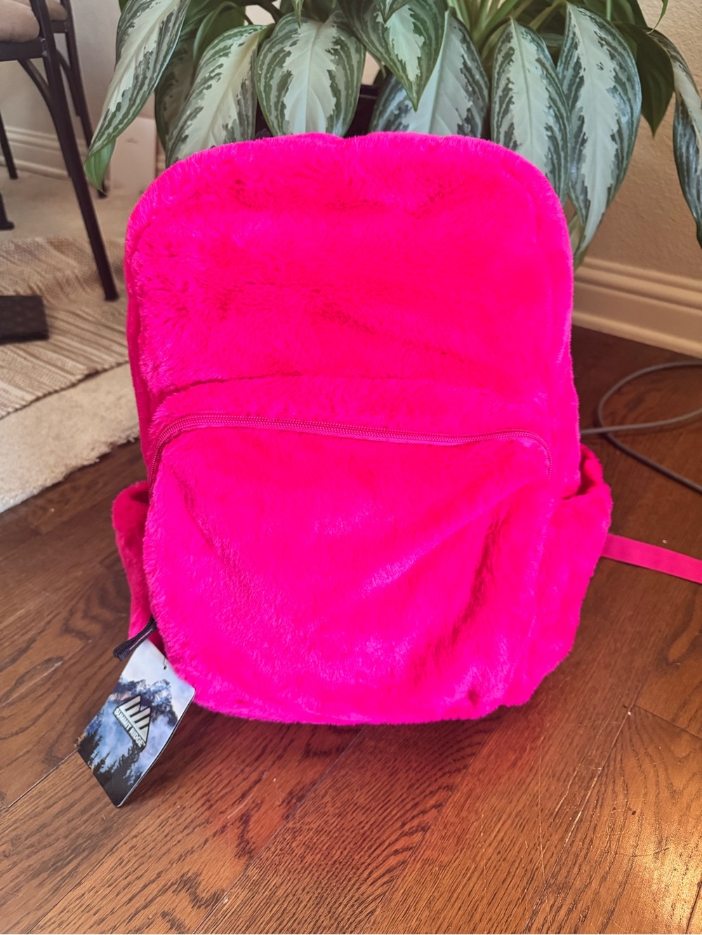Fuchsia Plush Backpack - Soft Faux Fur (NWT)